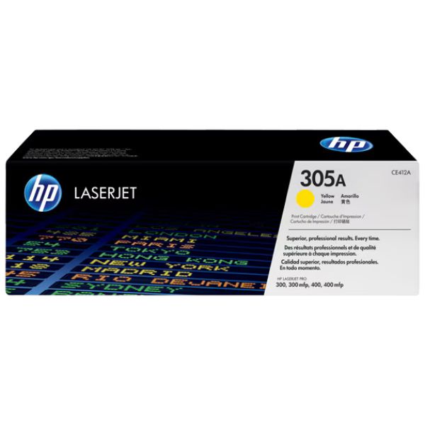 HP 305A CE412A Original Yellow LaserJet Toner Cartridge – 2,600 Pages