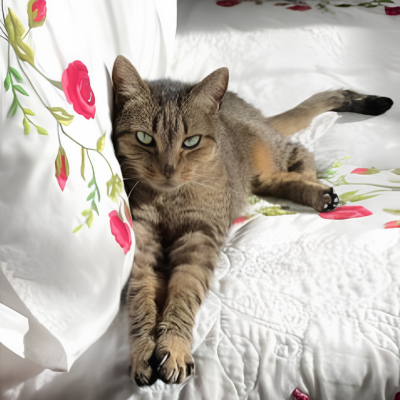 Cat on a quilt