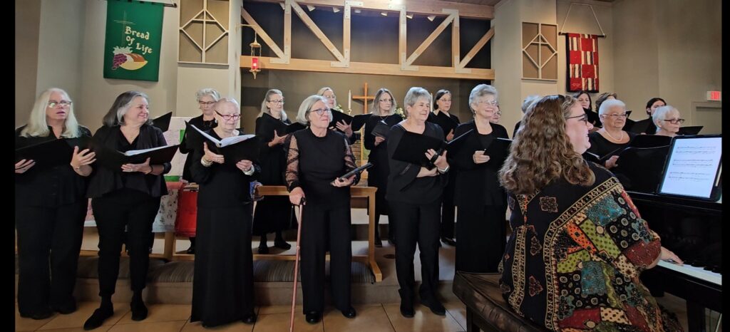 Photo from Meridian Women's Chorus's Patchwork Concert at Trinity Lutheran Church, 2024-10-20.