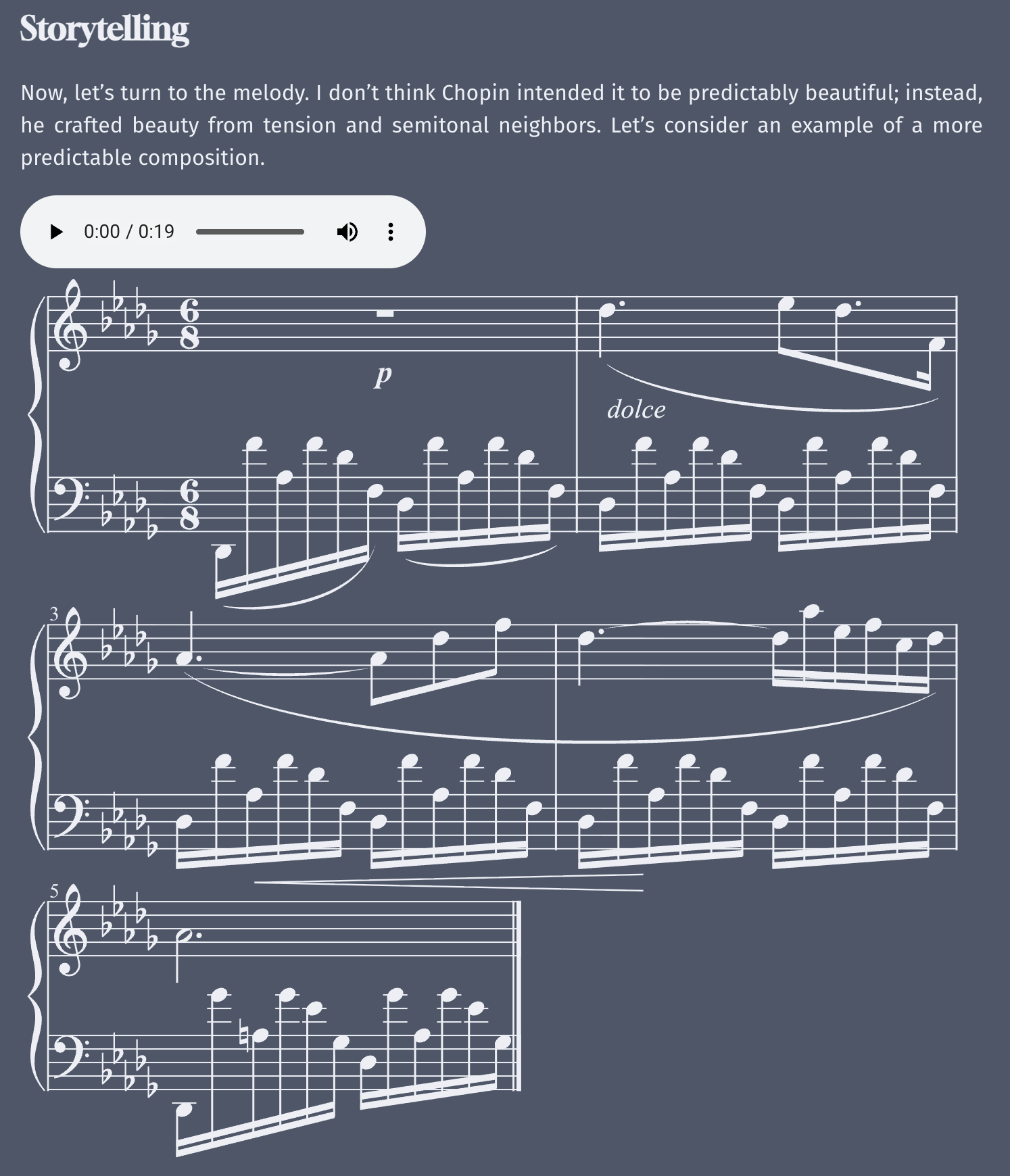 Music Sheet in dark mode