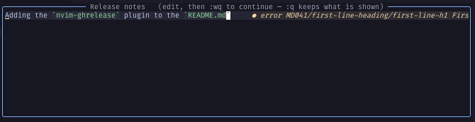 Release notes editor