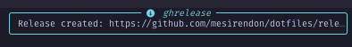 Release creation confirmation