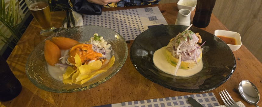 Ceviche de Pescado y Pulpo and Causa Acevichada