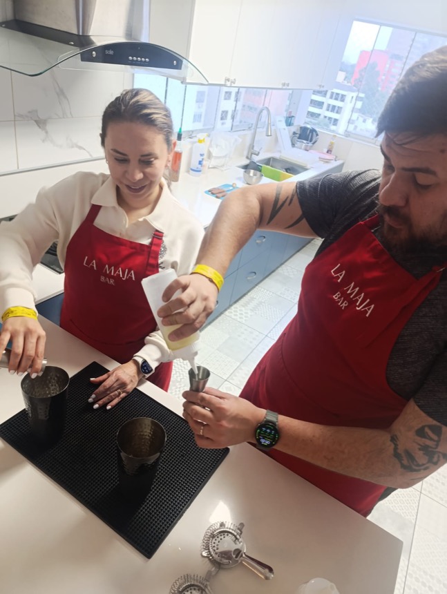 Preparing the Pisco Sour