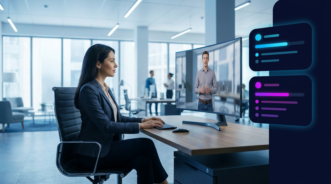 Digital Twin Dashboard, das das Kompetenzprofil anzeigt, das auf der Grundlage des Konversationstrainings mit dem KI-Avatar erstellt wurde.