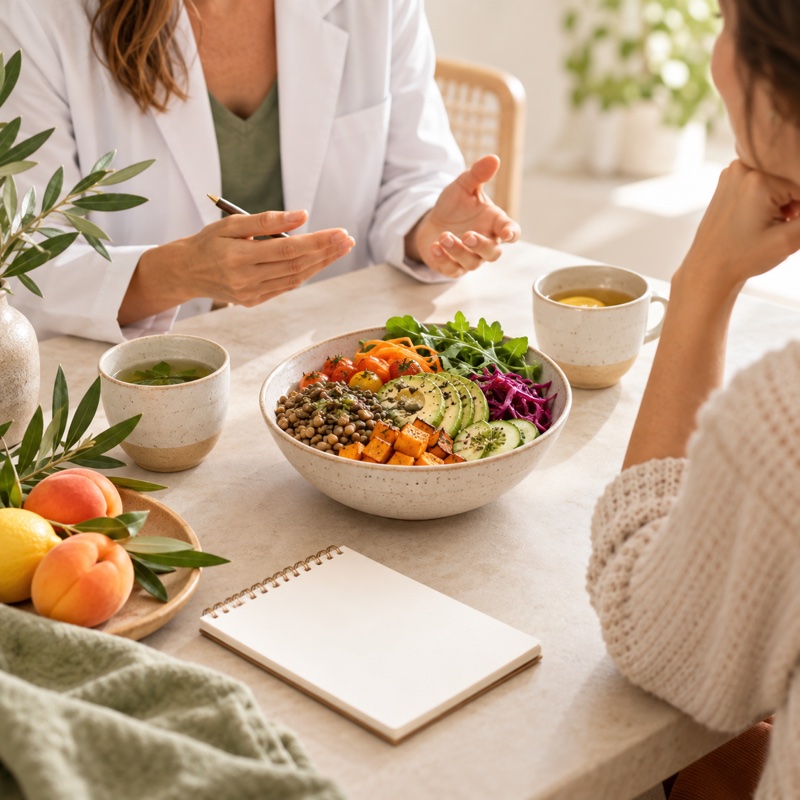 Acompañamiento y revisión de una pauta nutricional. Imagen ilustrativa.
