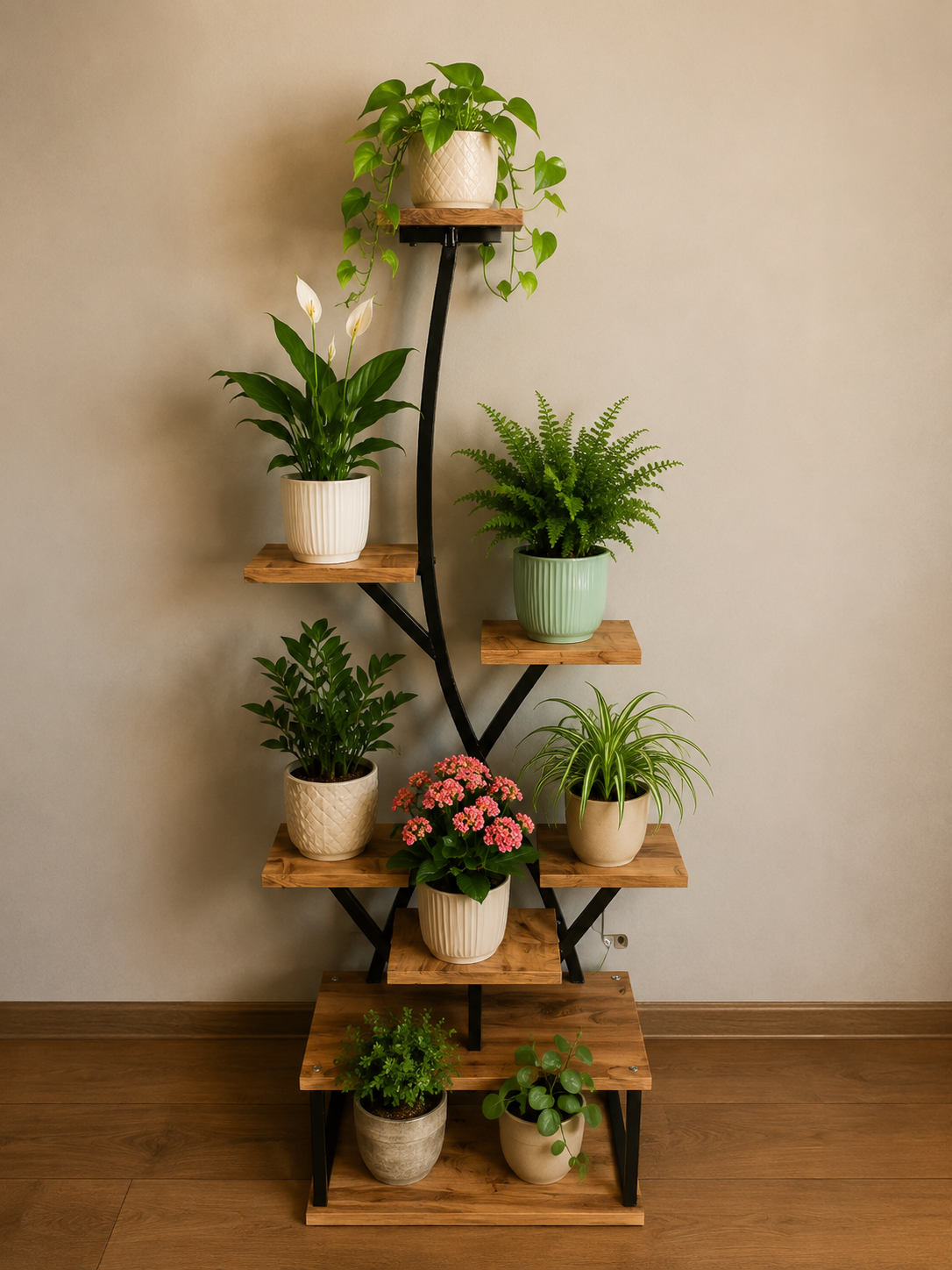 Dekorativ Metal Gül Stendi – Müasir Loft Dizayn