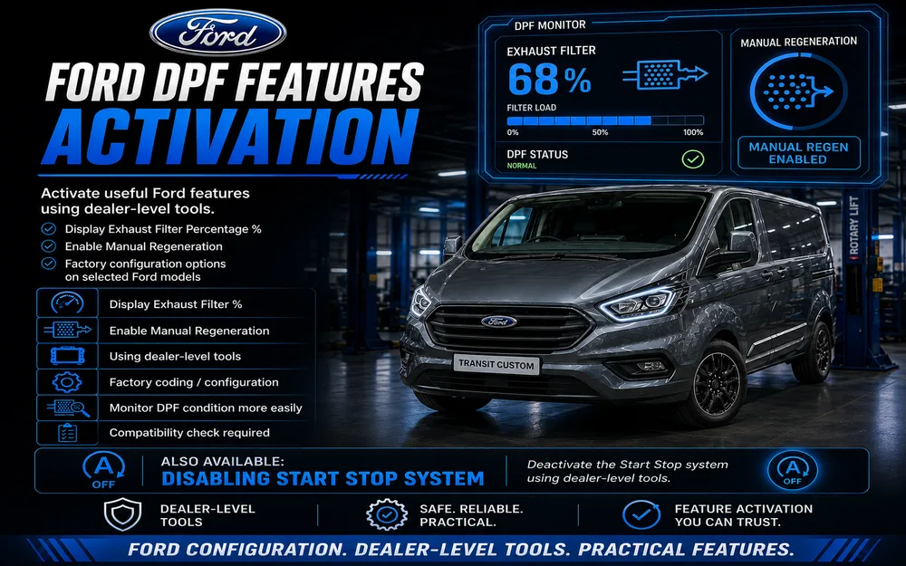 Ford DPF Soot Display% & Manual Regeneration