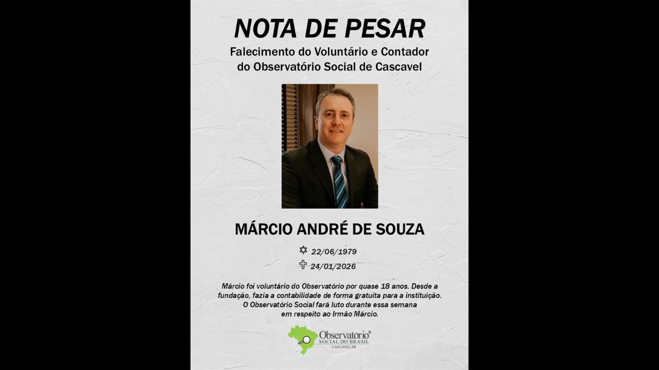 MORRE MÁRCIO ANDRÉ DE SOUZA, CONTADOR VOLUNTÁRIO DO OSB CASCAVEL