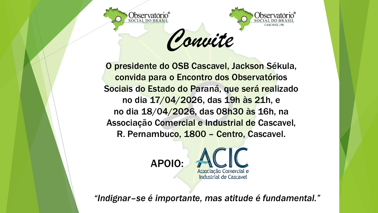 VEM AÍ O ENCONTRO DOS OBSERVATÓRIOS SOCIAIS DO ESTADO DO PARANÁ - Imagem 2