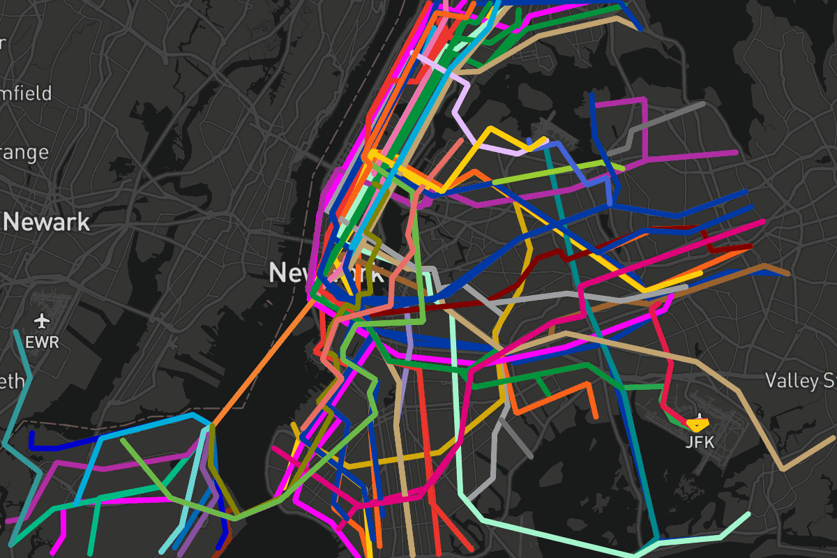 MetroDreamin' New York City Subway Fantasy Map (Weekend)