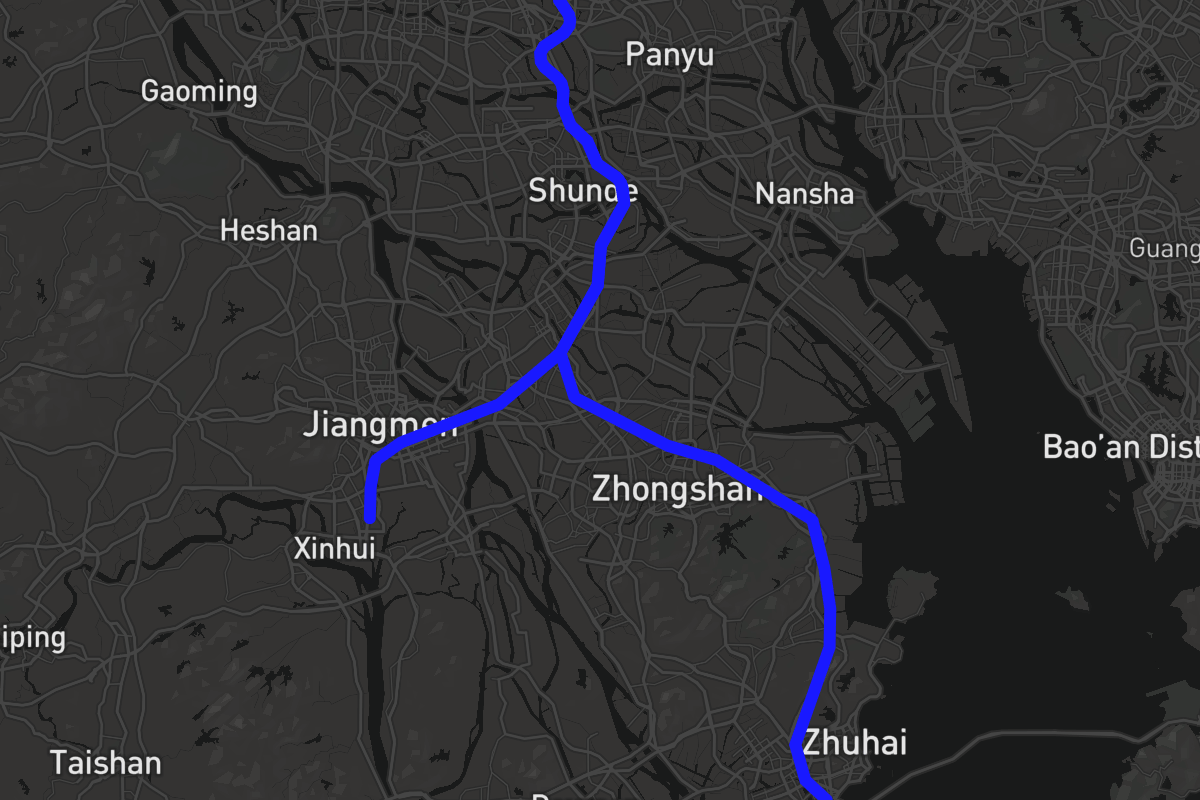 MetroDreamin' | Guangzhou–Zhuhai Intercity Railway Map 廣珠城際鐵路路線圖