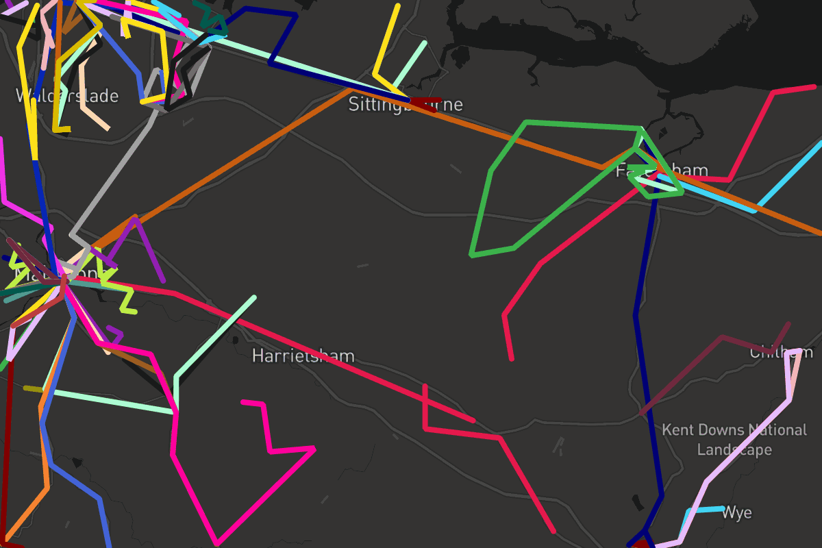 Kent Rover Map MetroDreamin' | Kent Bus Map ( Without Waypoints)