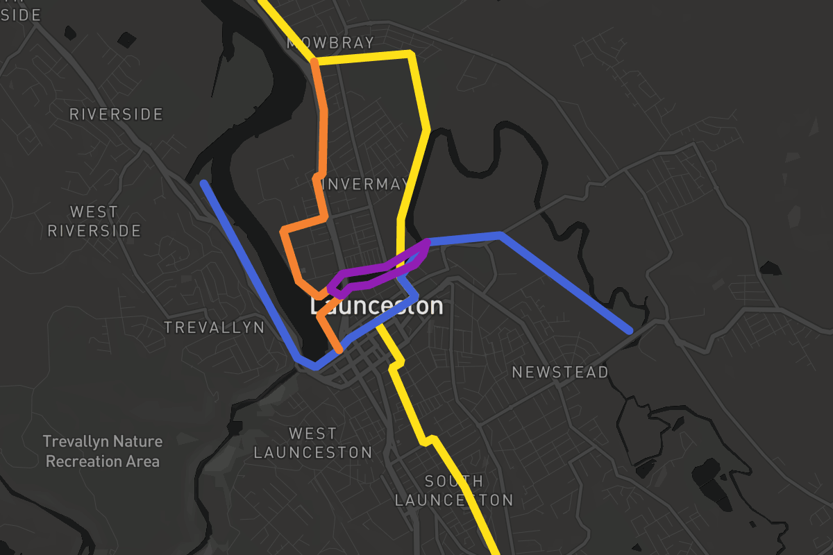 Launcestion Test Routes MetroDreamin' | Cycling Routes Launceston, Tasmania, Australia