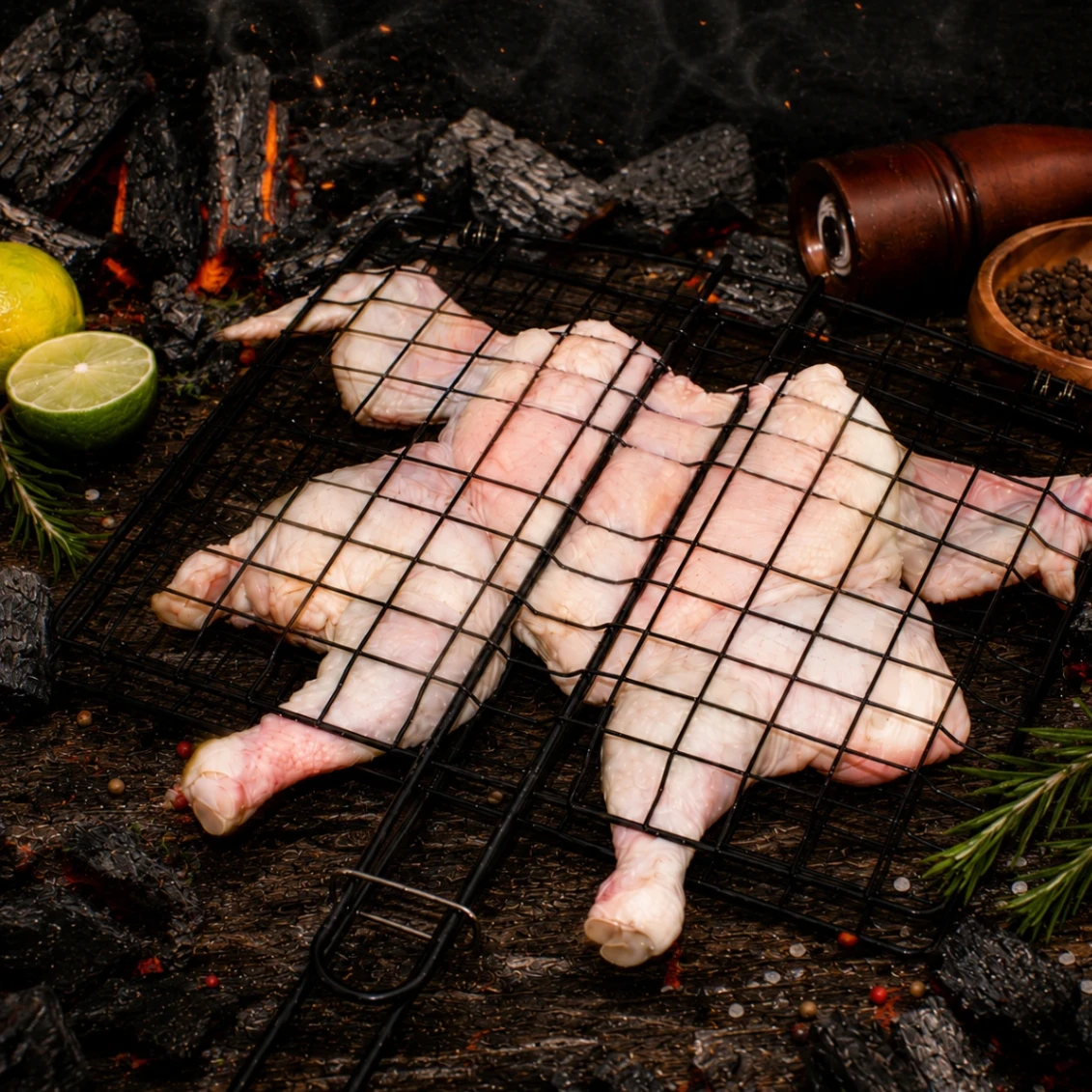 Poulet avec Dos Ouvert
