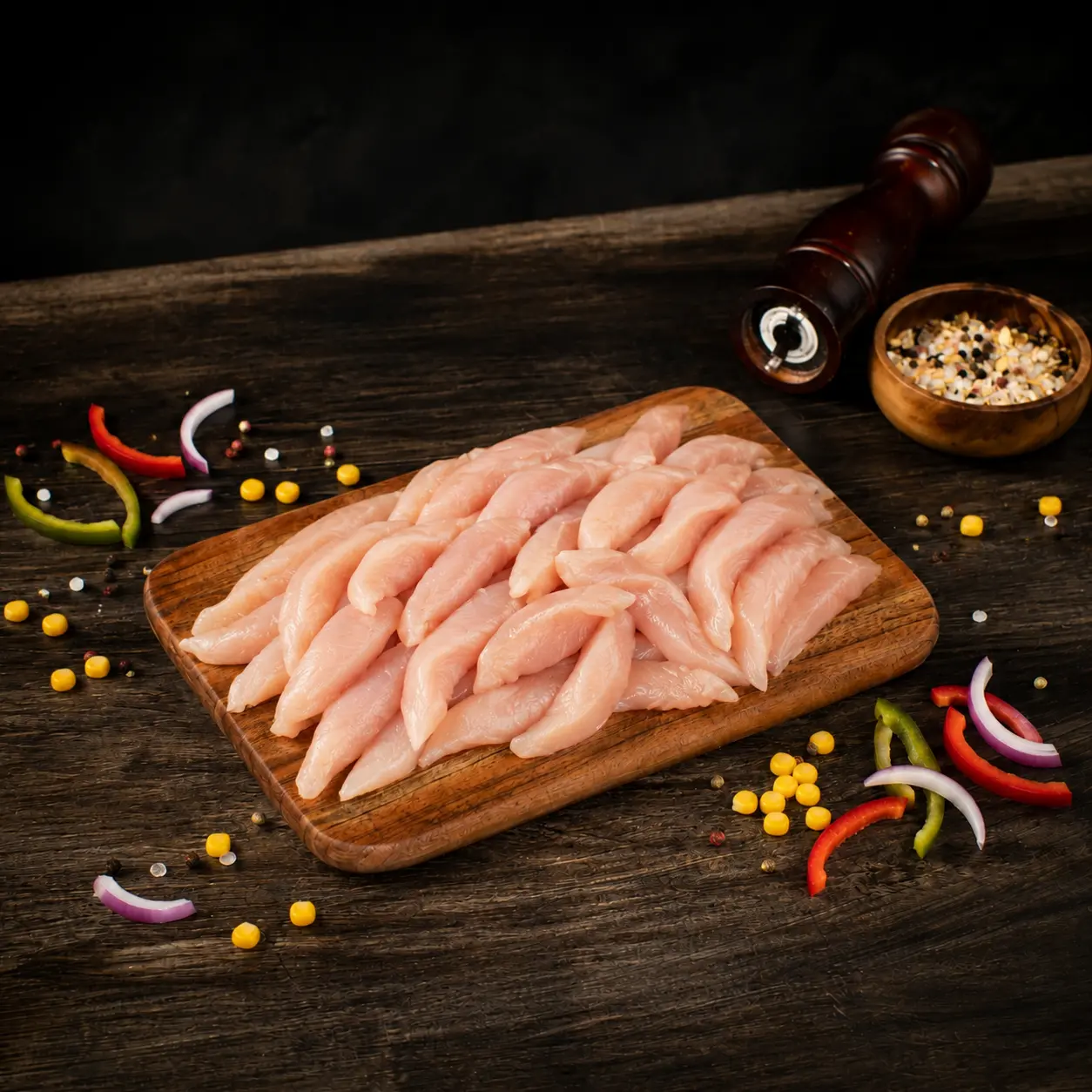 Bonleess Skinless Chicken Breast Cut Shawarma