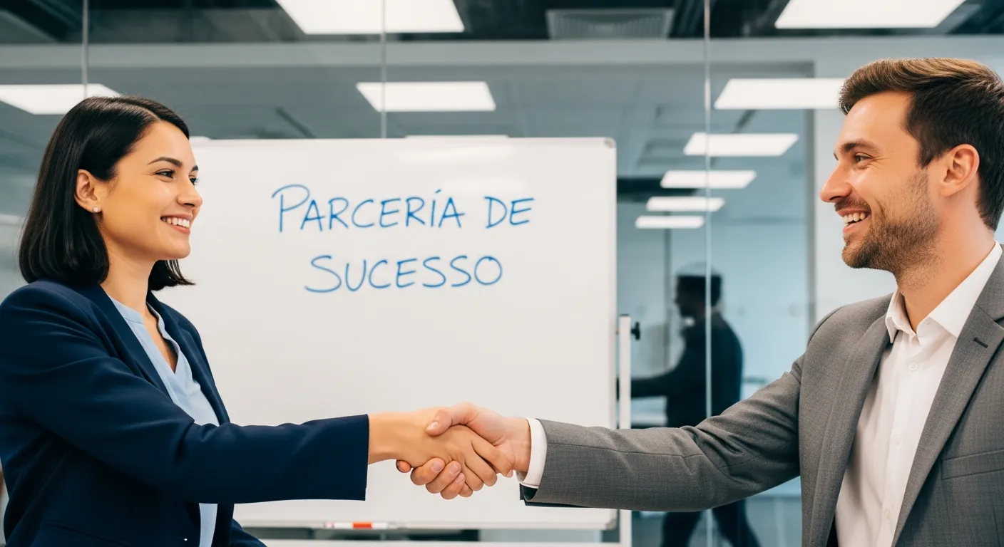 Aperto de mãos após negociação salarial bem sucedida