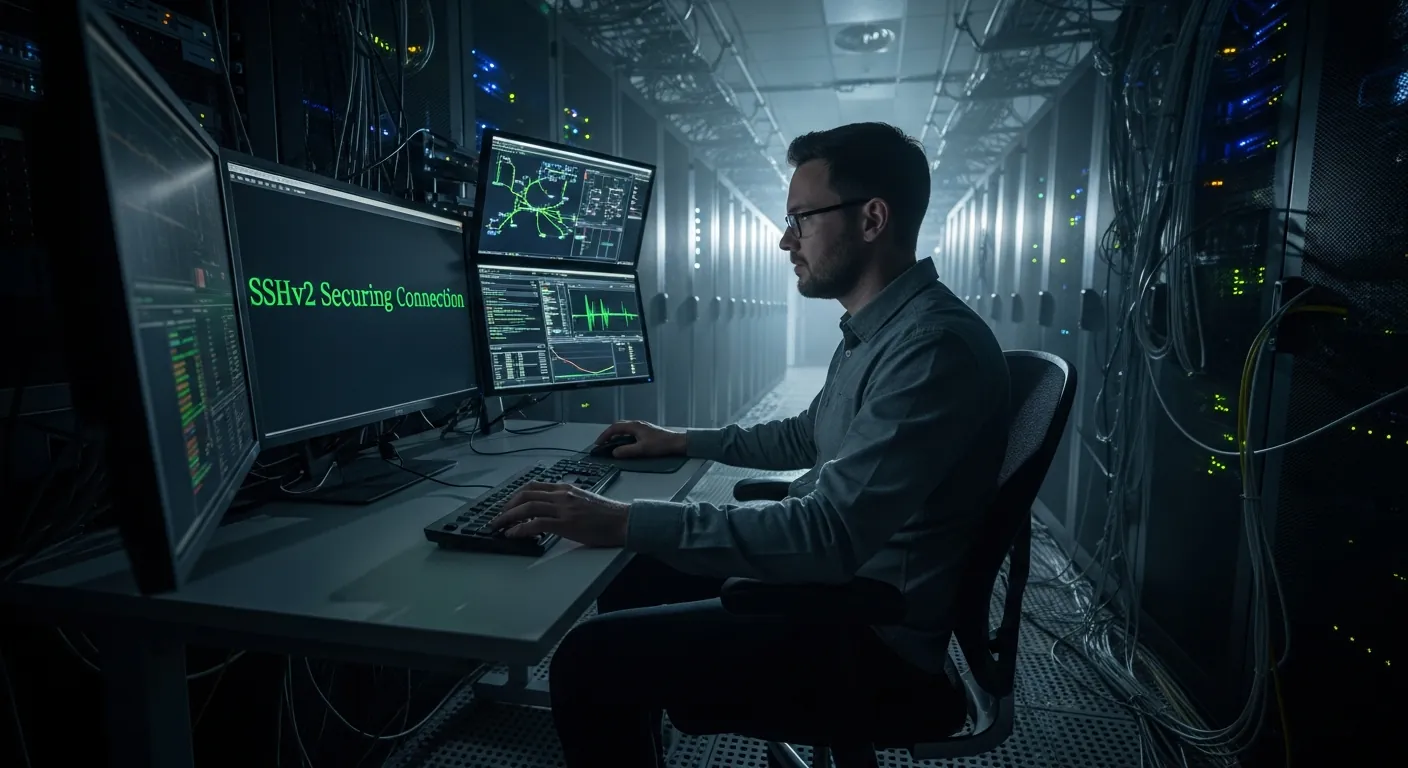 Administrador configurando SSHv2 em switch