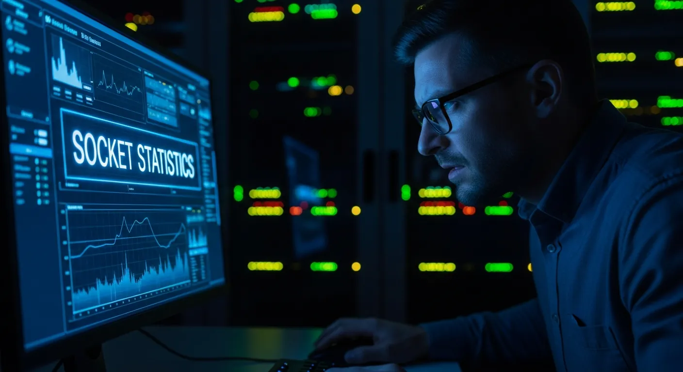 Administrador de redes analisando conexões no servidor