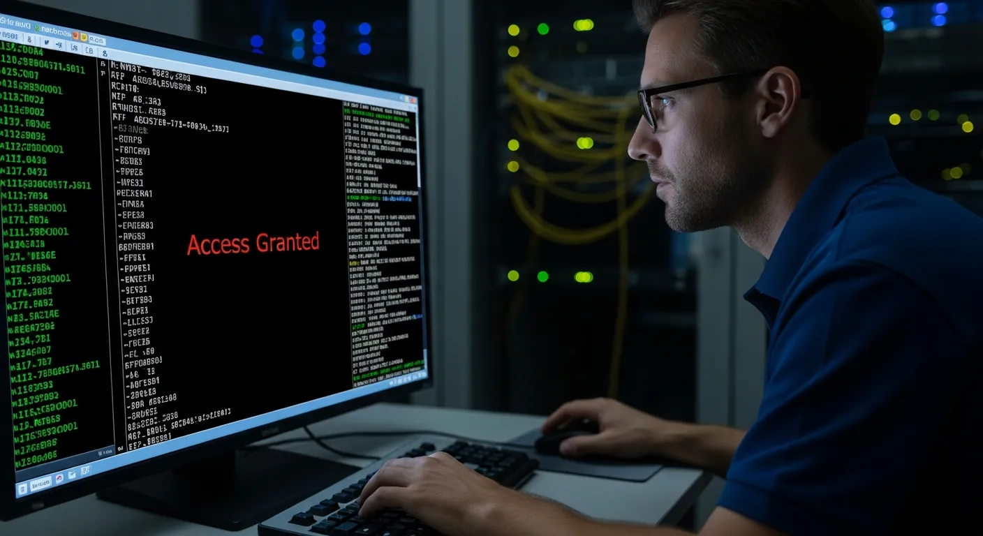 Administrador de sistemas usando terminal SSH
