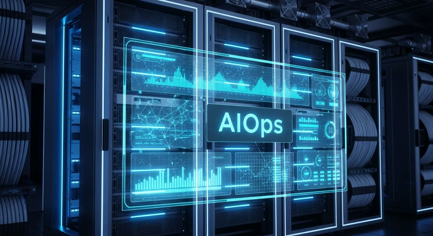 Data center futurista com Inteligência Artificial