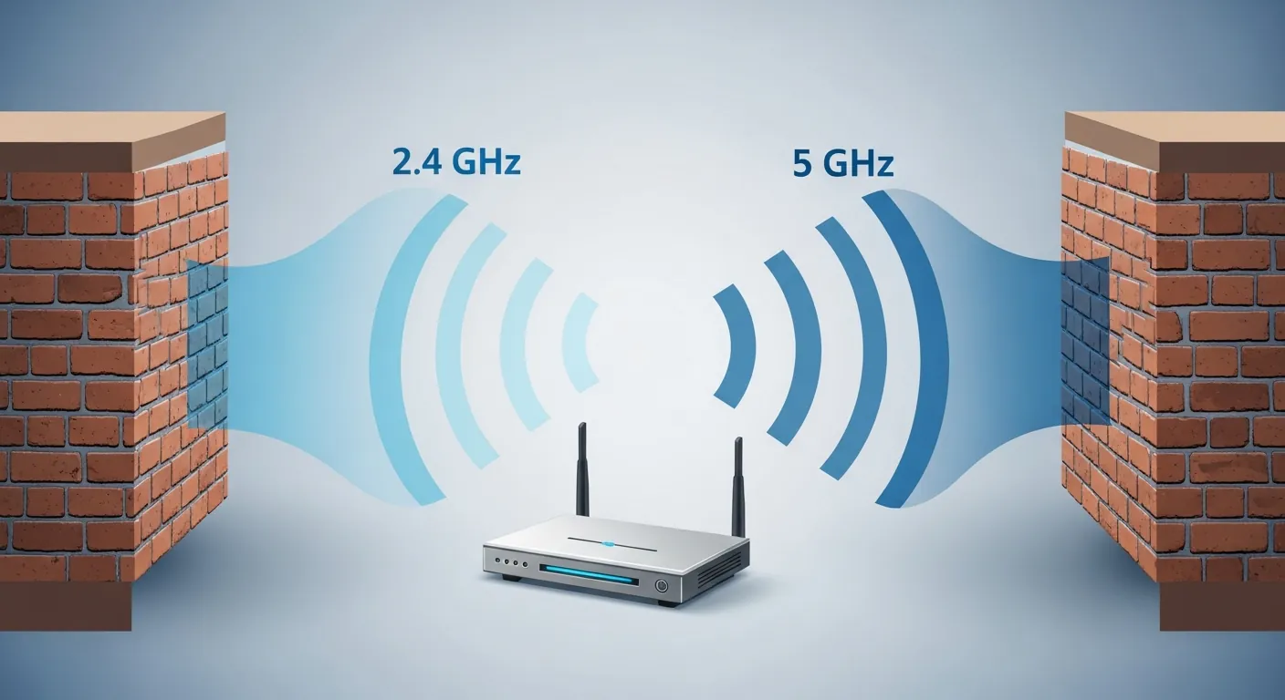 Comparação de alcance das frequências 2.4GHz e 5GHz