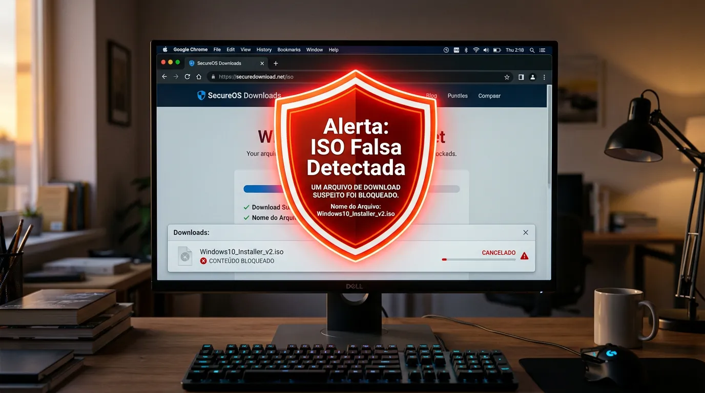 Alerta de segurança contra download de arquivos ISO falsos do Windows 12