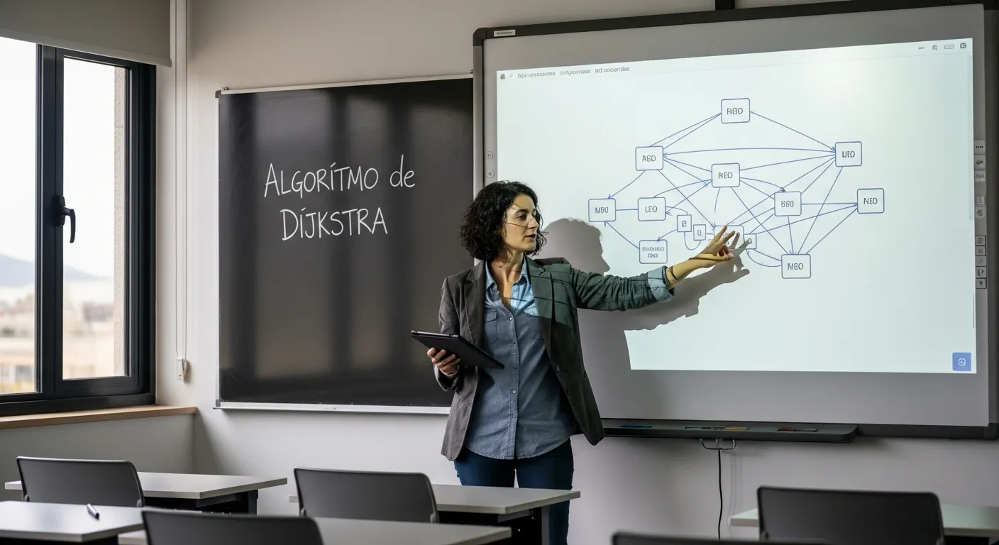 Professor ensinando o Algoritmo de Dijkstra