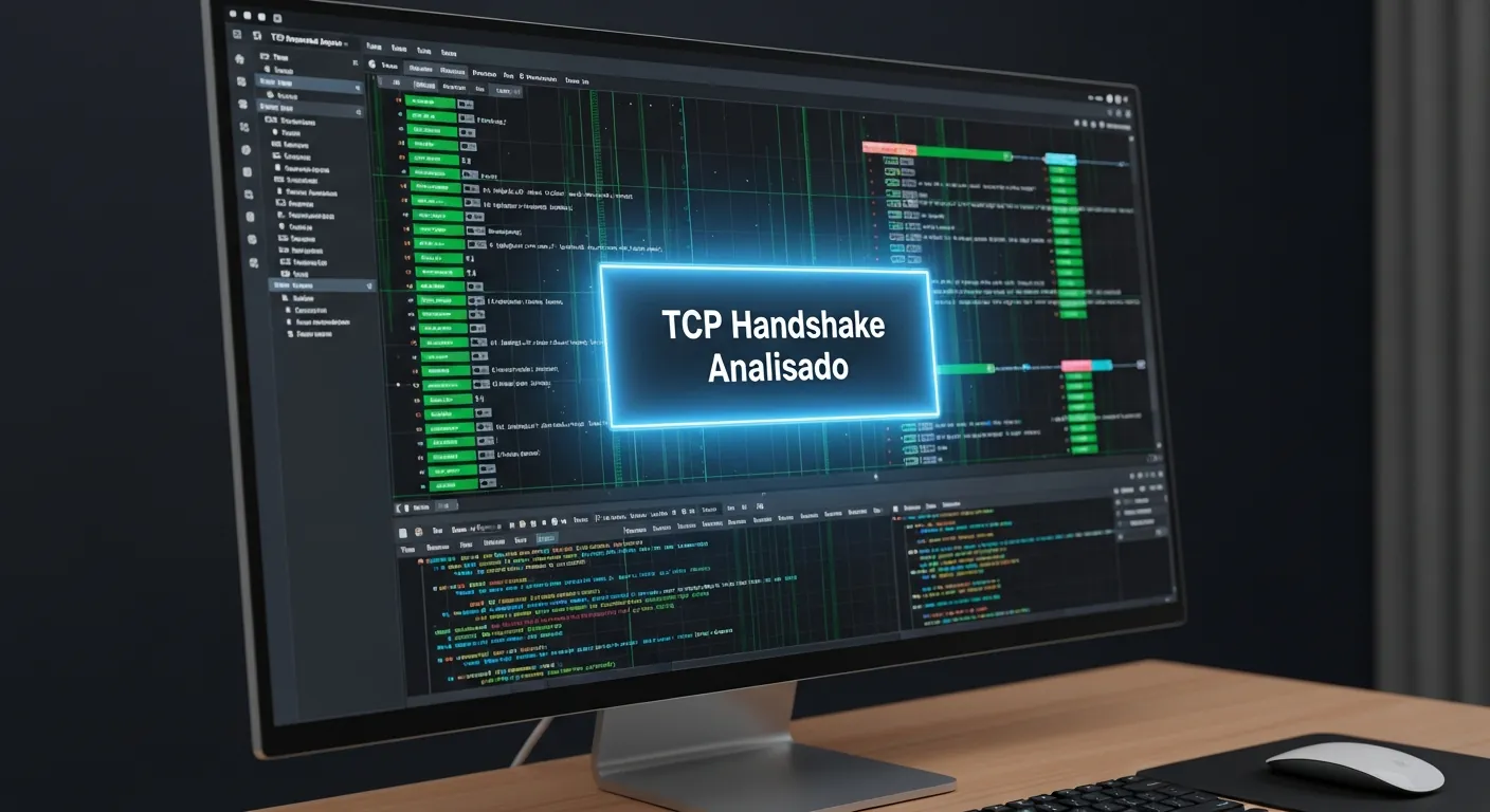 Captura de pacotes do handshake TCP em software de rede