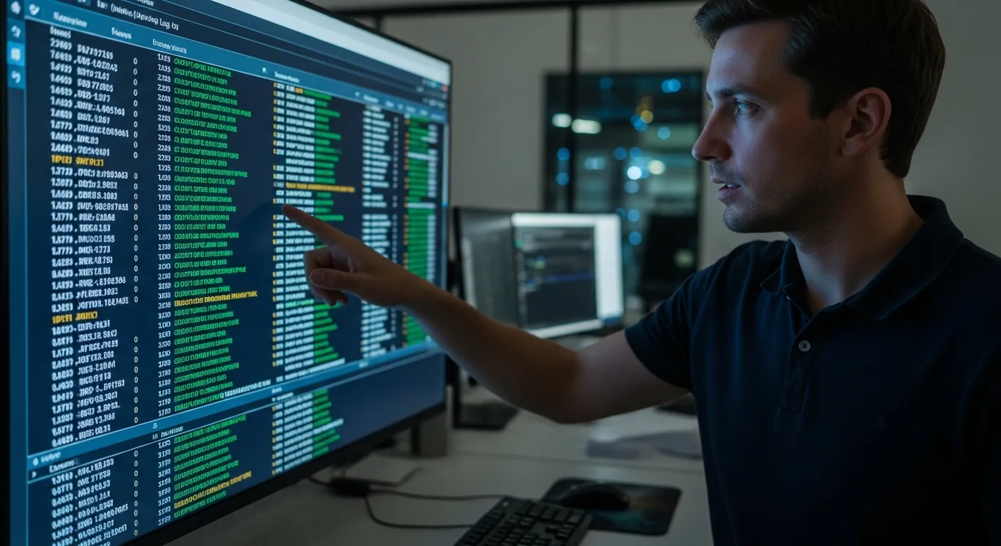 Analista de cibersegurança monitorando rede