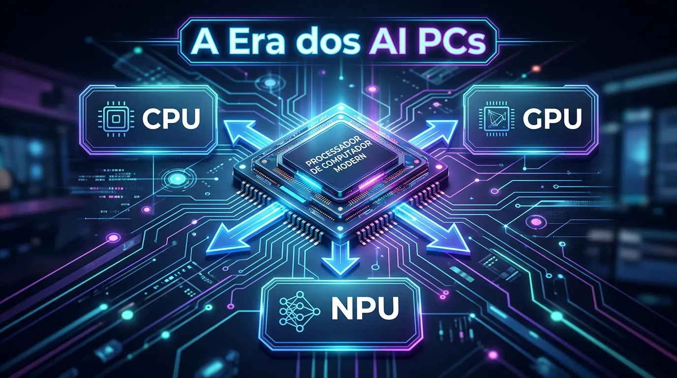 Diagrama de arquitetura de hardware para AI PCs
