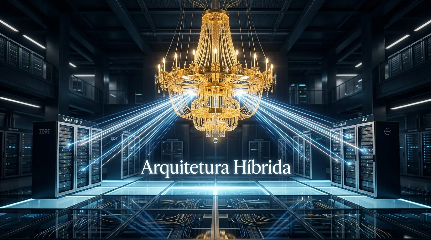 Diagrama de computação híbrida clássico-quântica