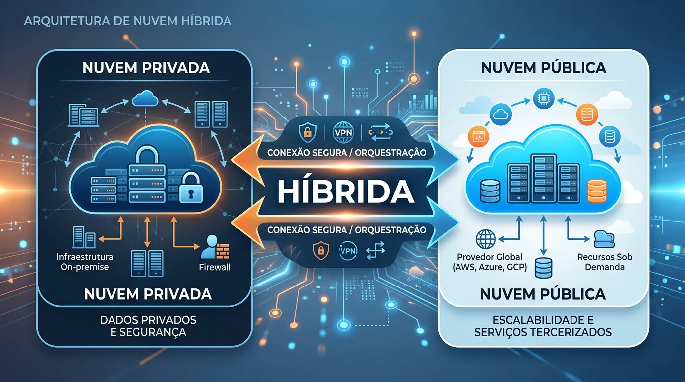Diagrama de arquitetura de nuvem híbrida