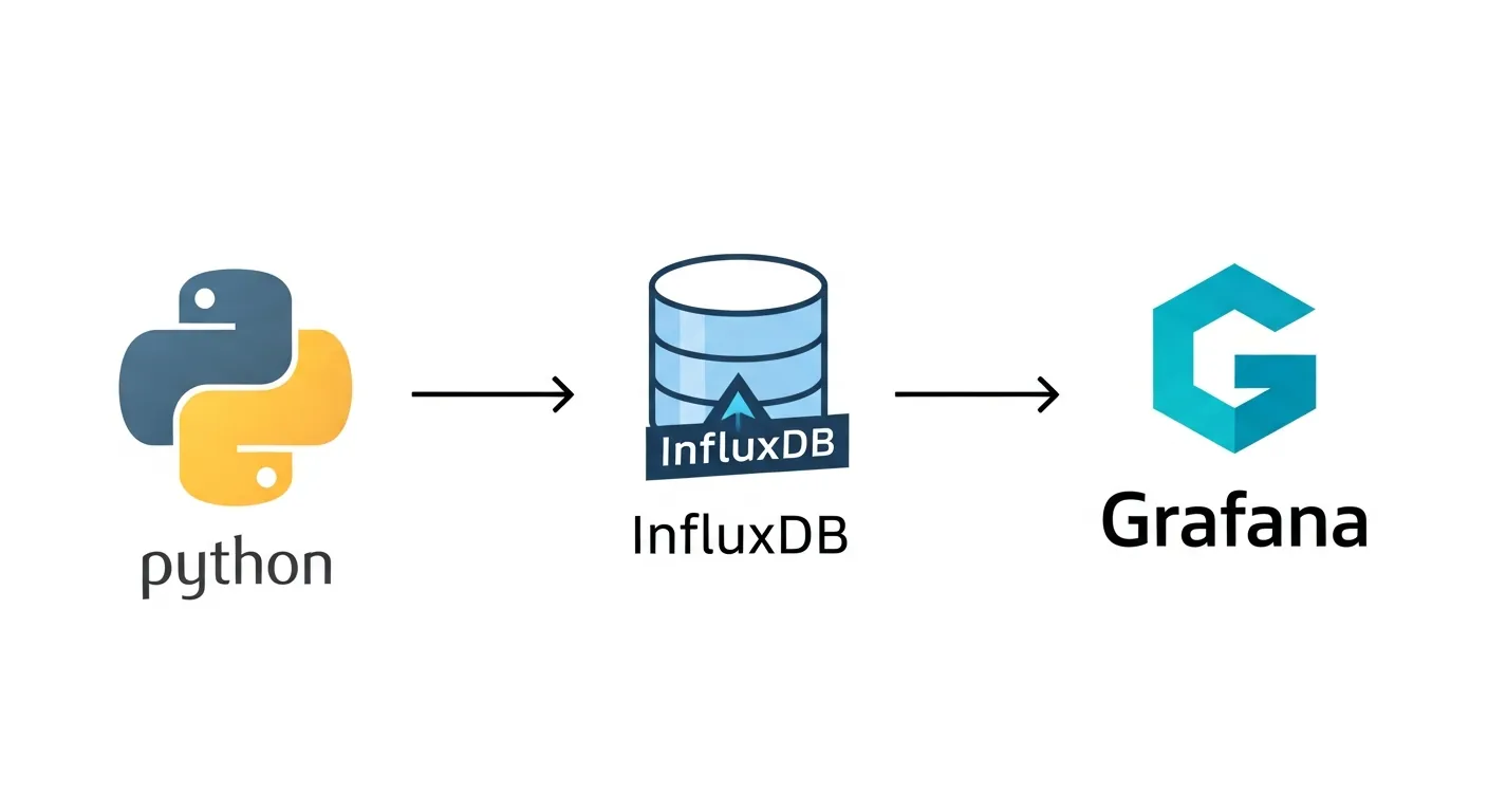 Diagrama de arquitetura Python e Grafana