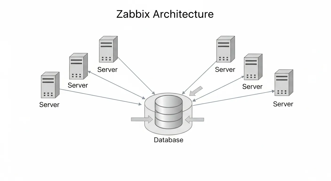 Diagrama da arquitetura do Zabbix