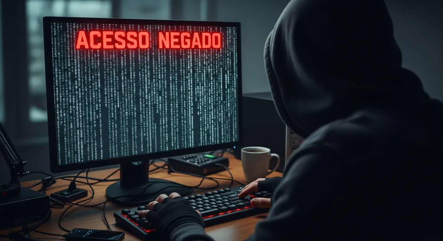 Hacker tentando quebrar senha com software automatizado