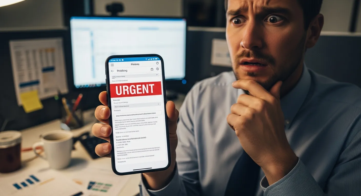 Funcionário caindo em ataque de phishing