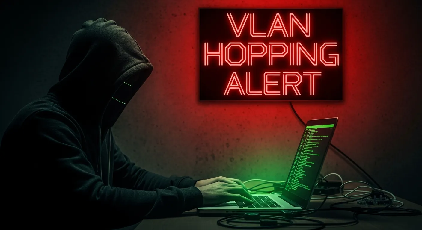 Hacker executando ataque de VLAN Hopping
