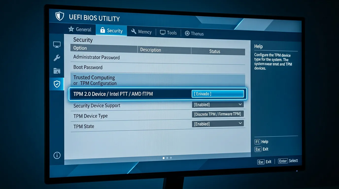 Como ativar o TPM 2.0 e Secure Boot na BIOS UEFI
