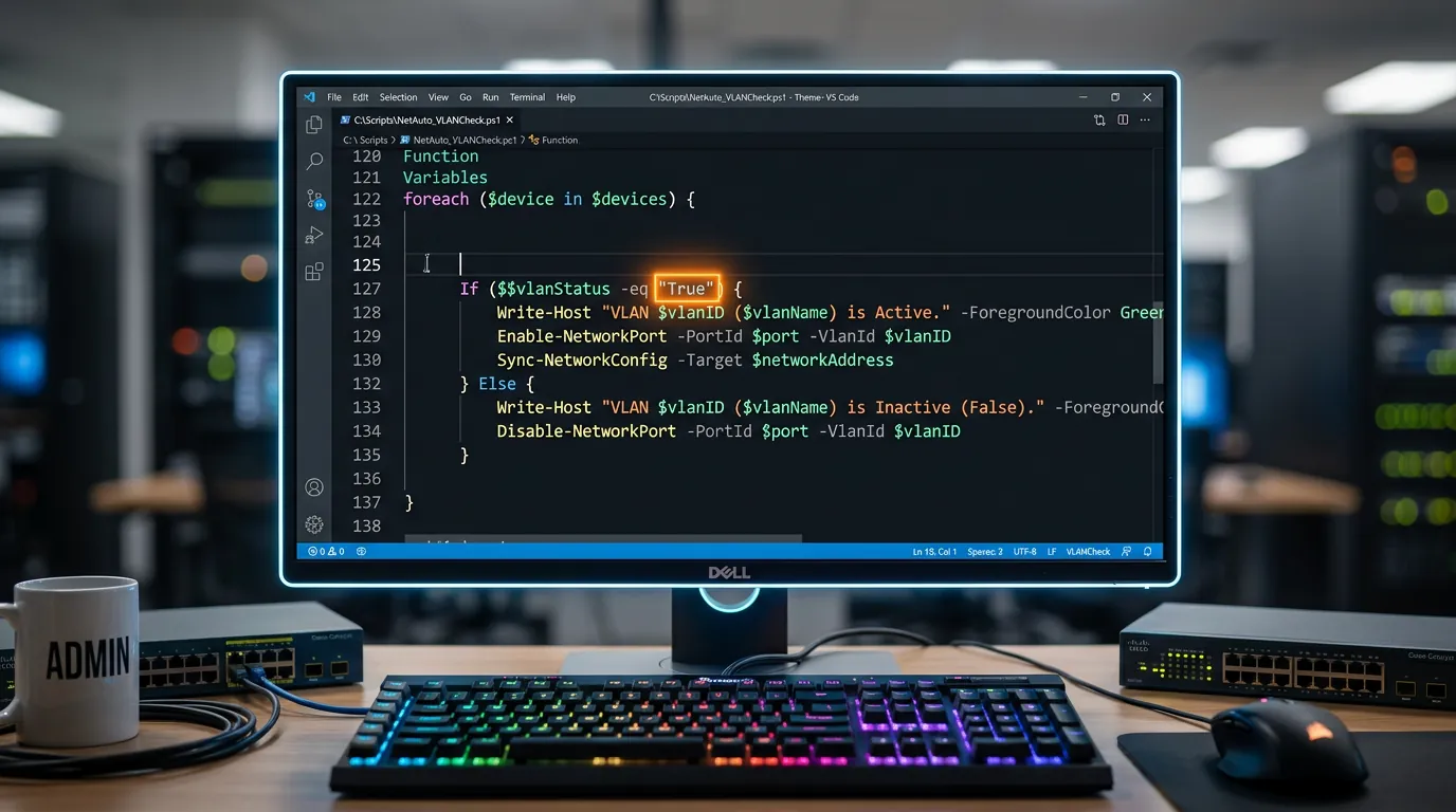 Script de automação de rede no PowerShell