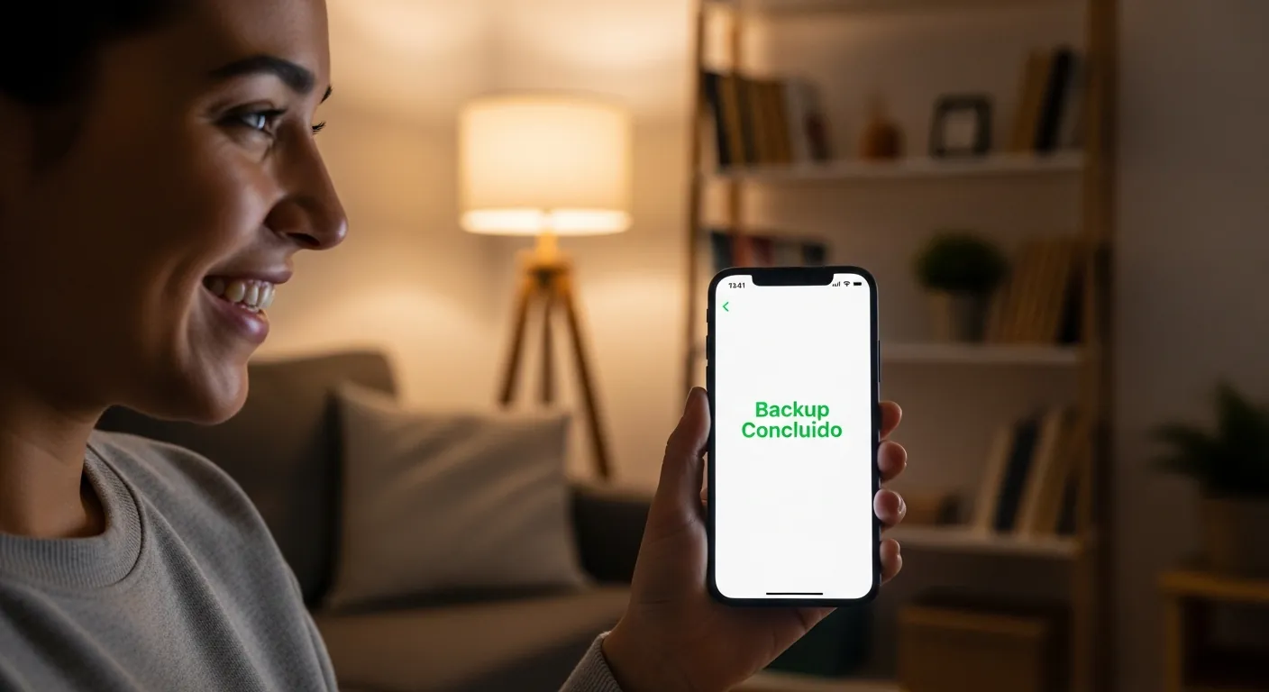 Pessoa fazendo backup automatico via smartphone para o NAS