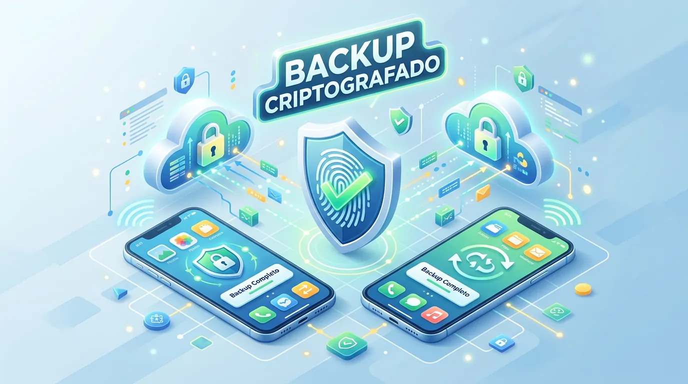 Restauração de backup criptografado do WhatsApp com biometria e passkey