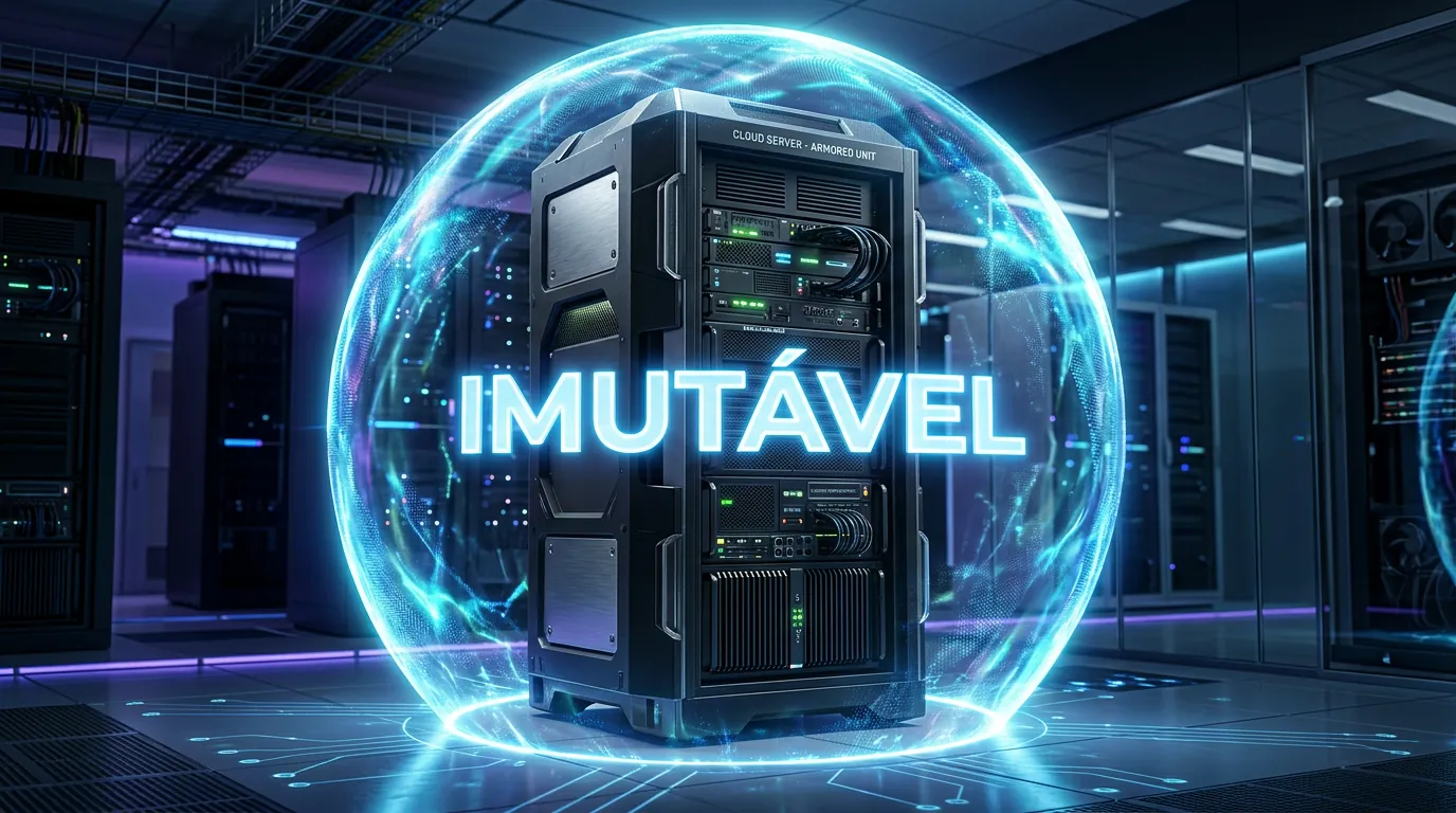 Servidor de nuvem protegido com backup imutável