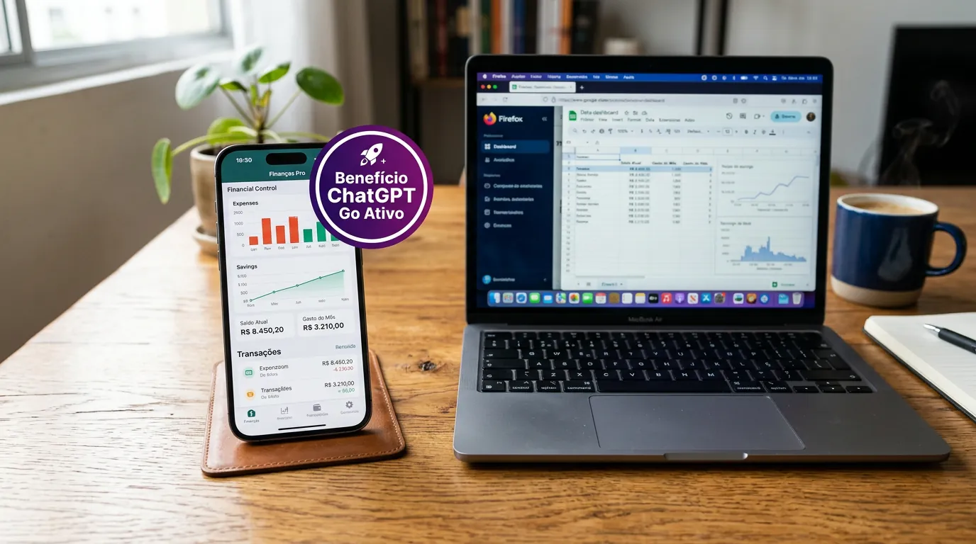 Resgate do benefício gratuito do ChatGPT Go pelo banco digital no Brasil