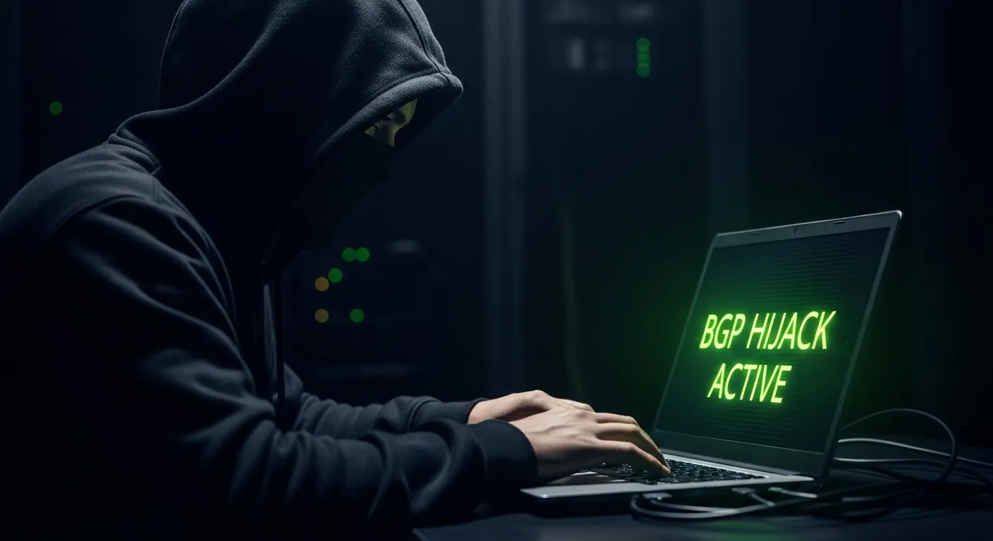 Hacker realizando BGP Hijacking