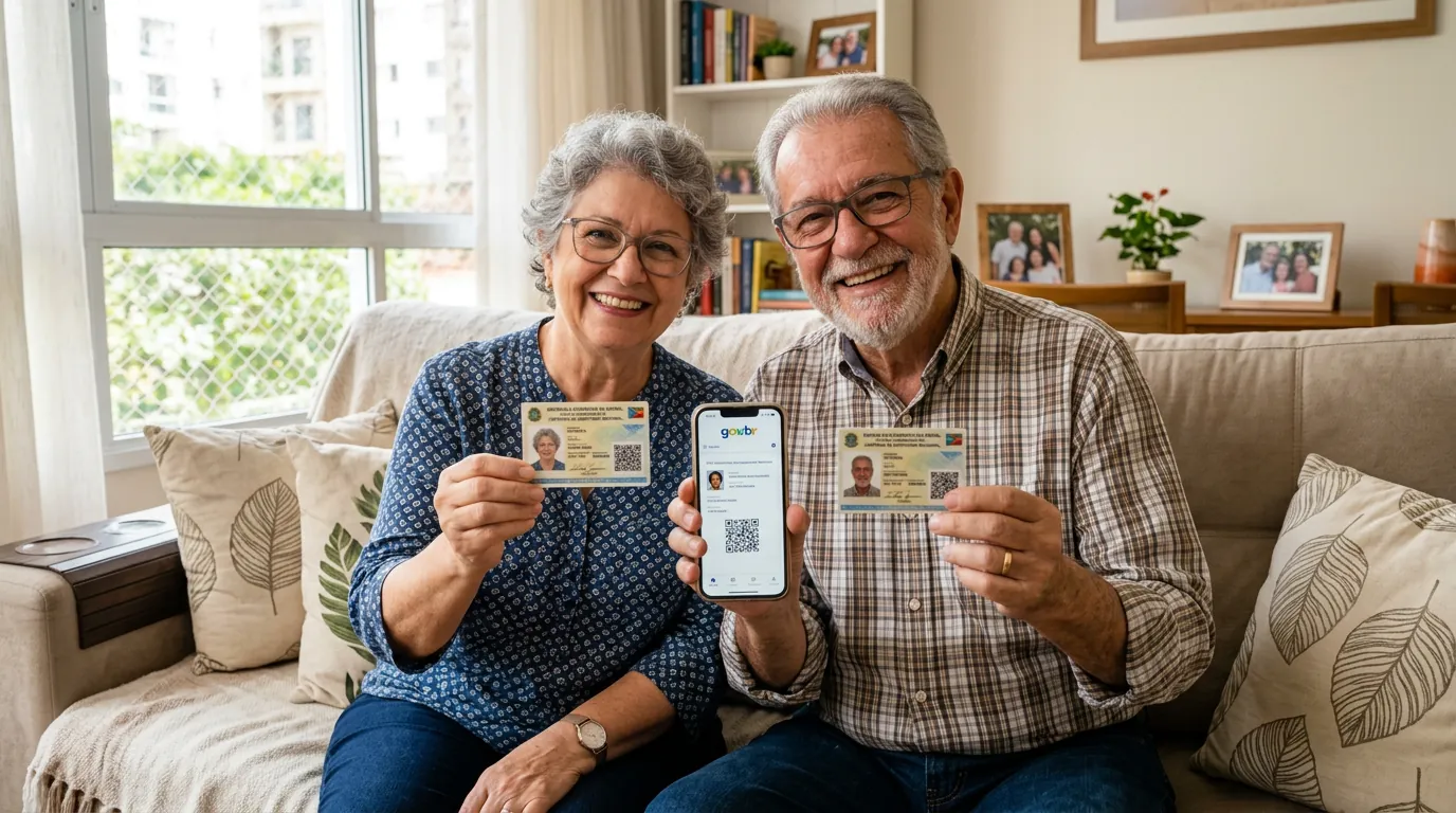 Idosos com a Carteira de Identidade Nacional atualizada para benefícios do INSS