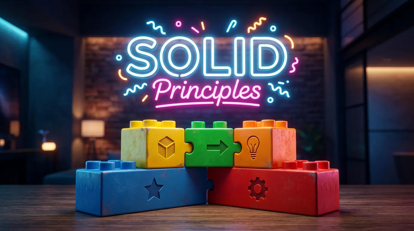 Blocos de montar representando os princípios SOLID