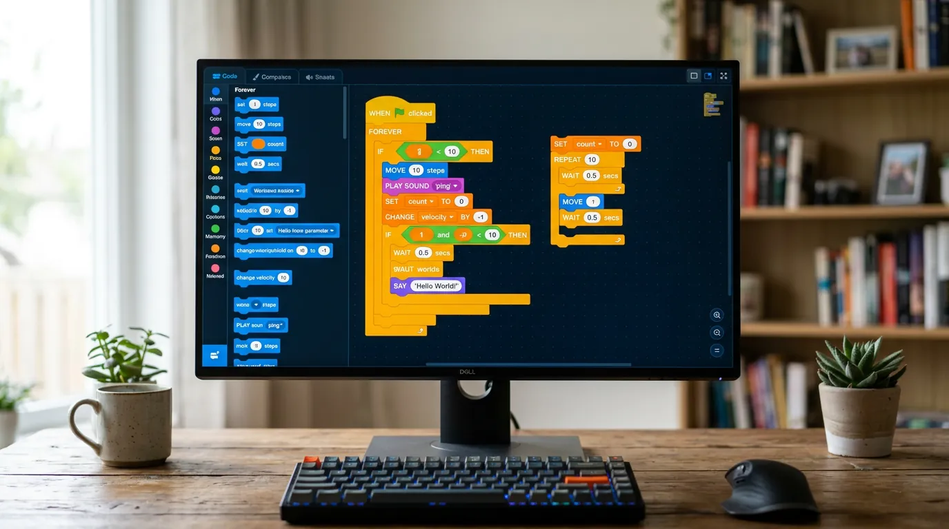 Interface de programação em blocos visual