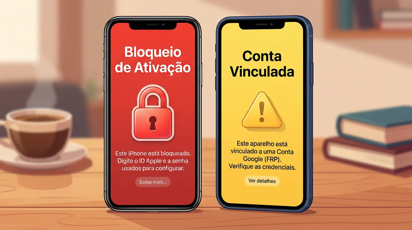 Bloqueio de ativação e conta vinculada em celular usado além da consulta IMEI