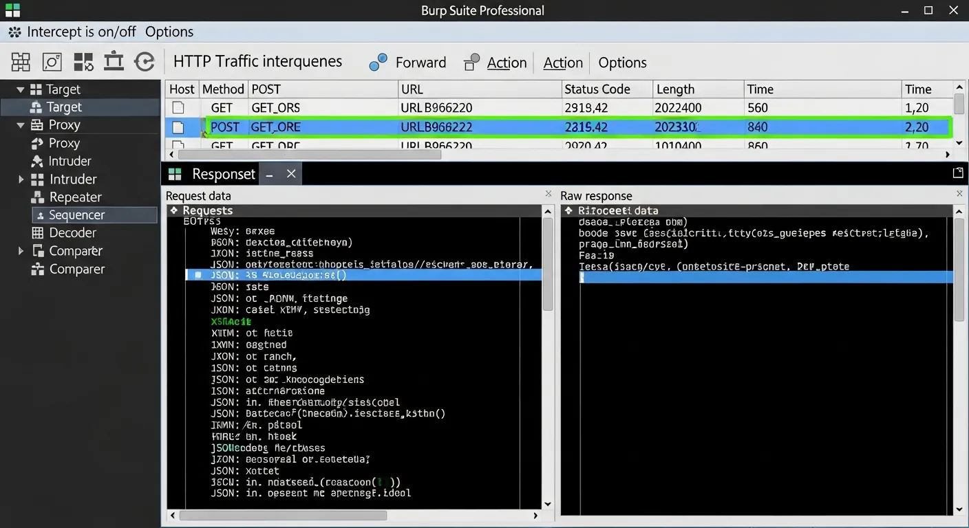 Alt Text: Painel de controle do Burp Suite para testes de invasão